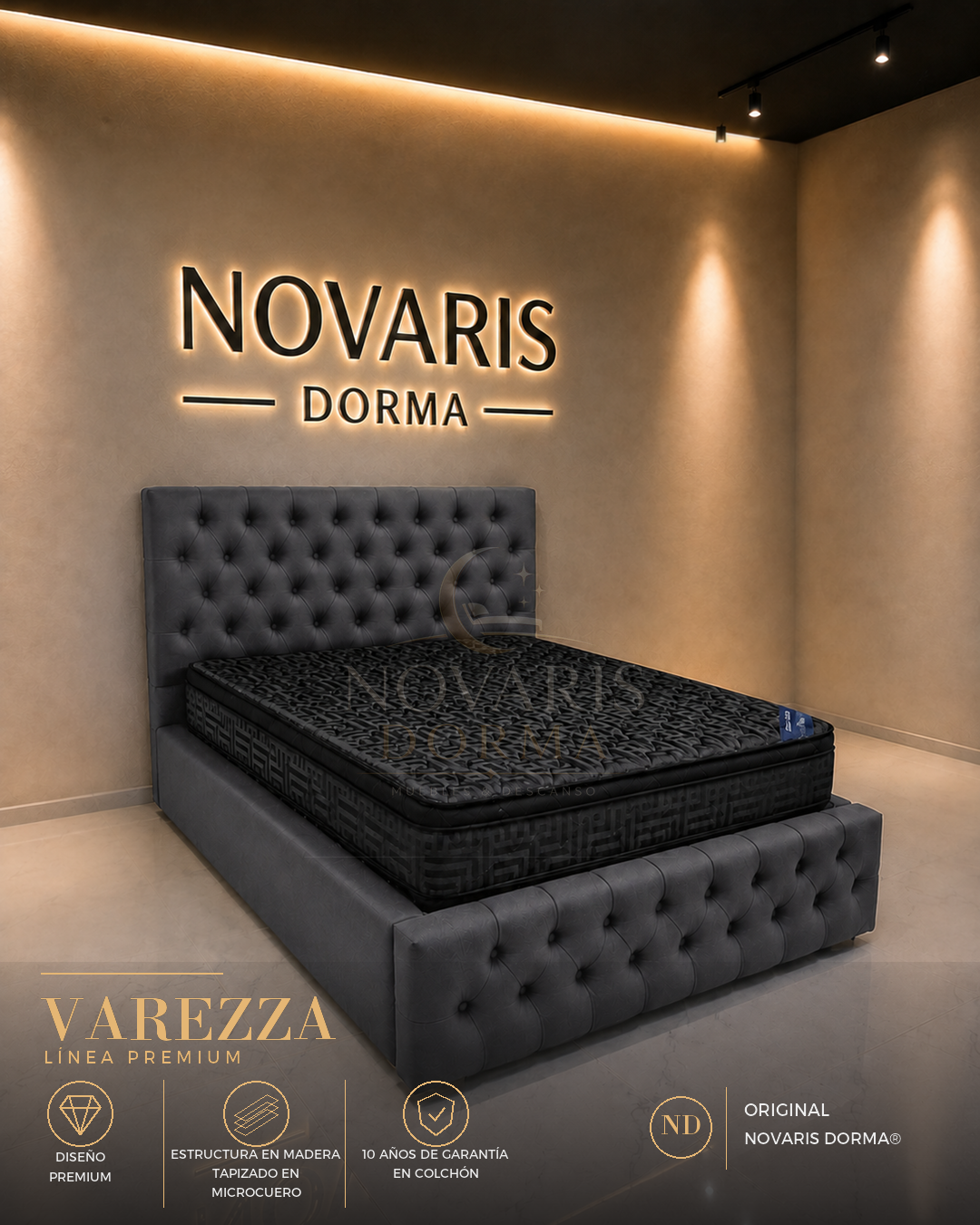 Set Vareza Premium, Microcuero · Gris oscuro; imagen de referencia