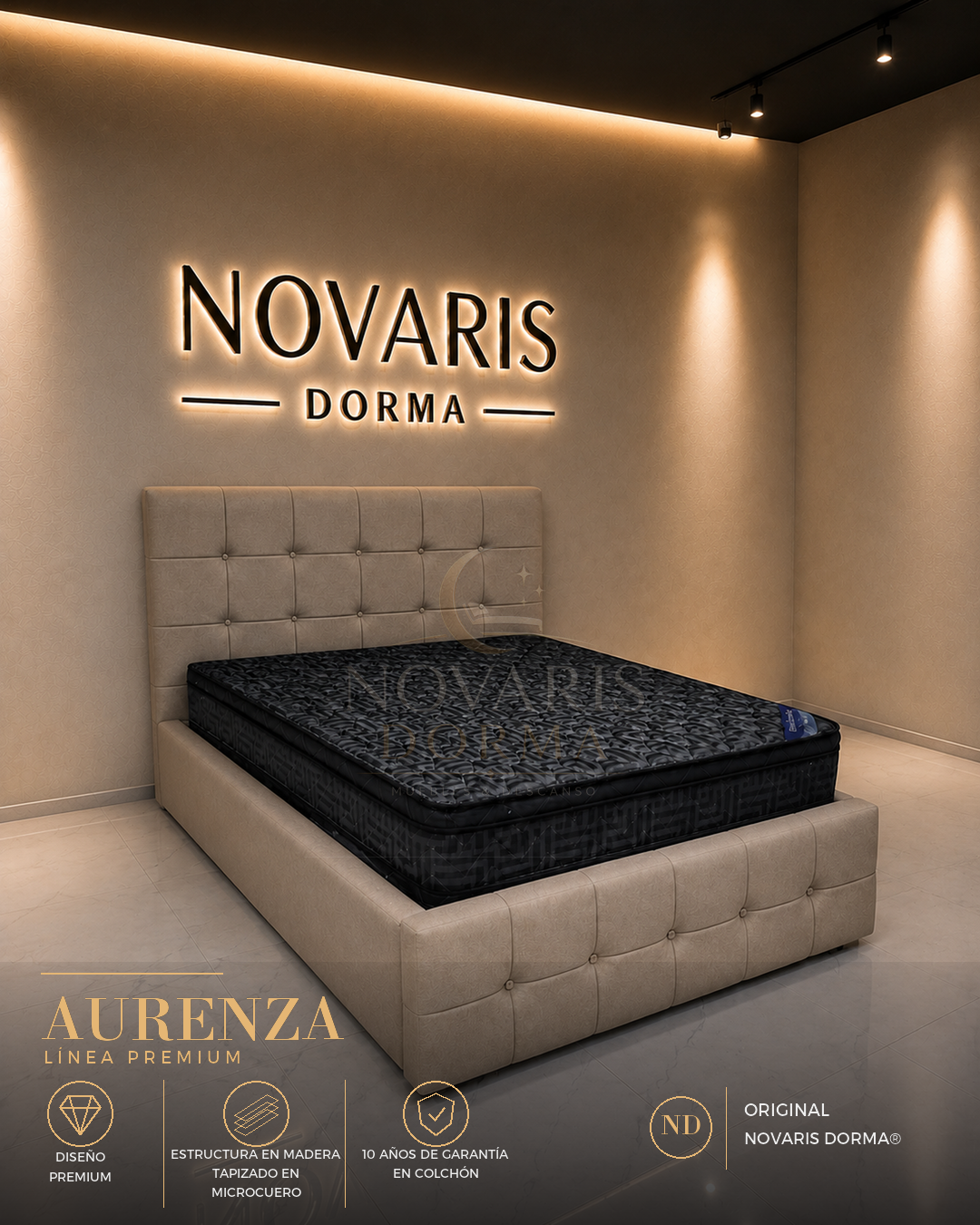 Set Aurenza Premium, Microcuero · Beige; imagen de referencia