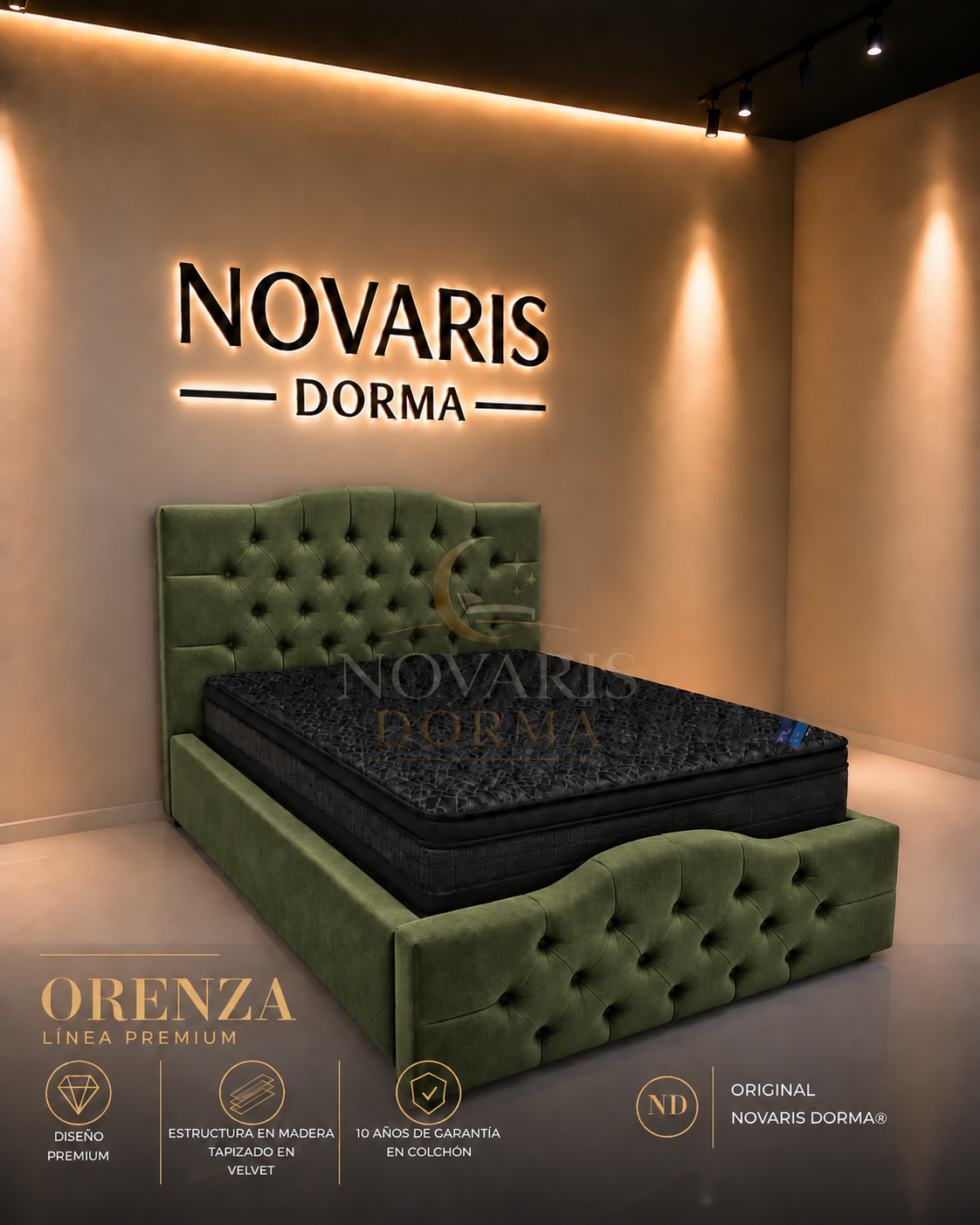 Set Orenza Premium, Velvet · Verde olivo; imagen de referencia